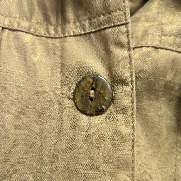 Coldwater Creek Gold Metallic Jacquard Button-Up Jacket PM - Picture 6 of 10